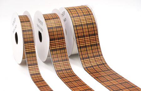 Herbstinspiriertes Orange und braunes Karomuster Band_AI